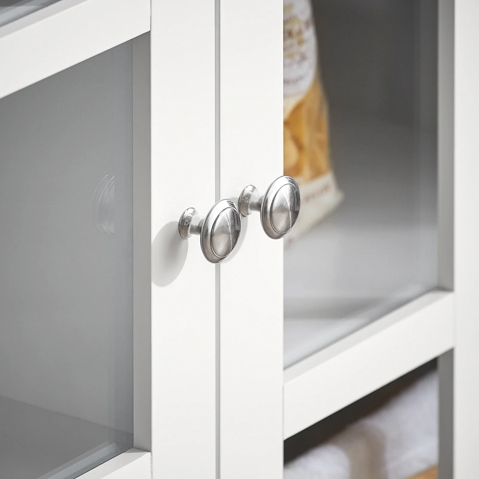 SoBuy FSB77-W Keukenkast, Dressoir, Buffet, Buffetkast, Keukeneiland, Keukenrek, Bijzetkast, Zijkant, 3 Glazen Deuren, 2 Laden - Image 15
