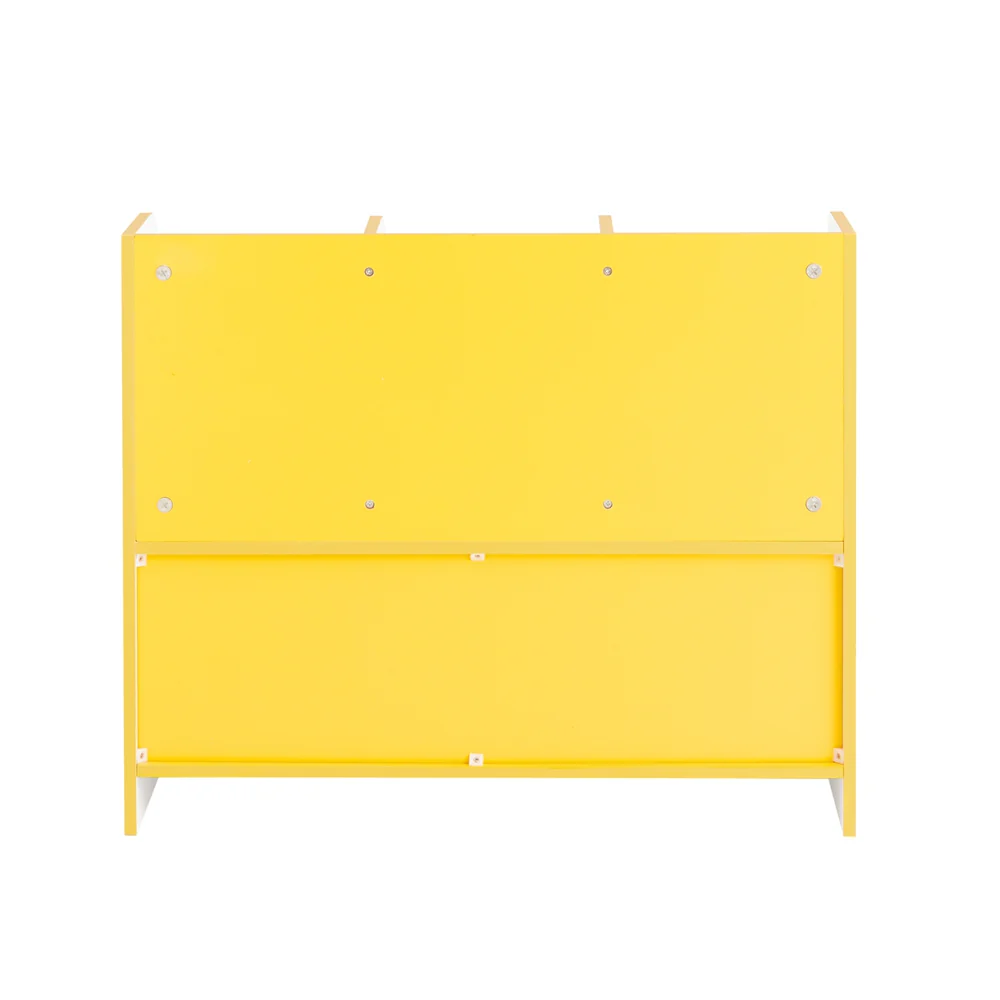 SoBuy KMB107-G Opbergkast voor kinderen, speelgoed en boeken, boekenrek voor kinderkamer, kinderboekenkast, 3 vakken en 3 kunststof dozen - Image 6