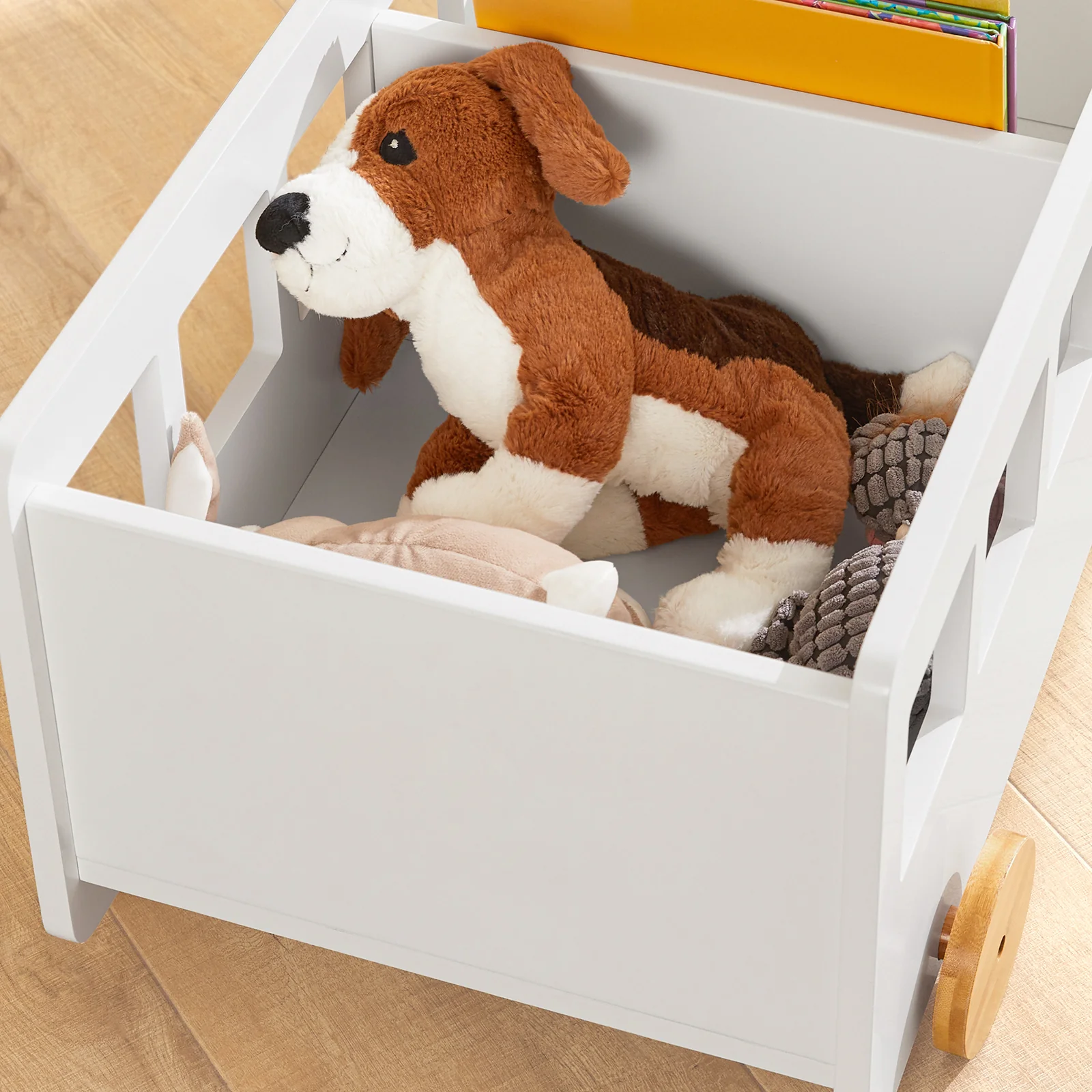 SoBuy KMB41-W Kinderboekenkast met Wielen - Hout Boekenkast Kinderen voor Kinderslaapkamer - Boekenplank - Kinderkamerkast - Image 10