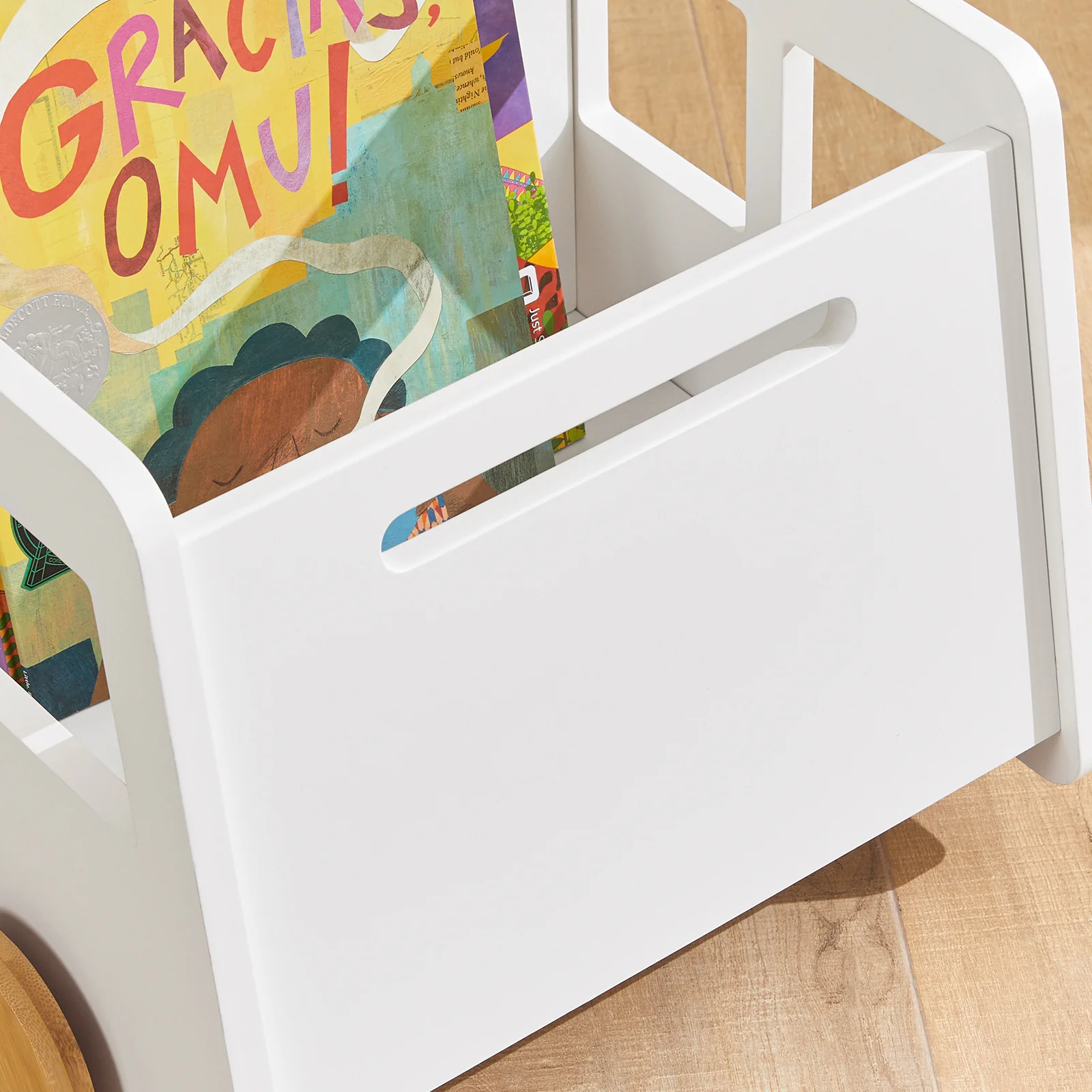 SoBuy KMB41-W Kinderboekenkast met Wielen - Hout Boekenkast Kinderen voor Kinderslaapkamer - Boekenplank - Kinderkamerkast - Image 8