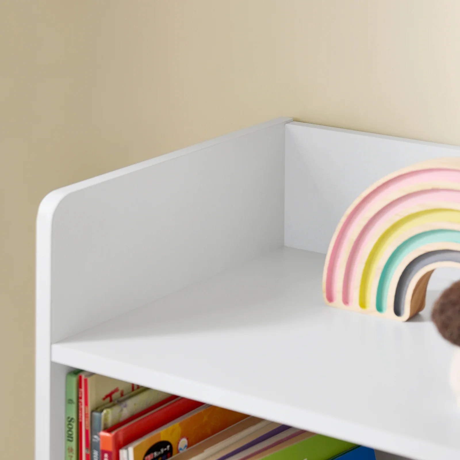 SoBuy KMB55-K-W Boekenkast voor kinderen, speelgoed, kinderen, met 5 vakken, meubels, opslag, speelgoed, rek, boekenkast, tijdschriftenrek, wit, 80 x 34 x 104 cm - Image 12