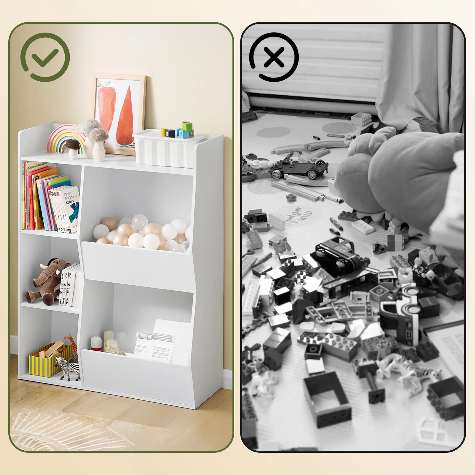 SoBuy KMB55-K-W Boekenkast voor kinderen, speelgoed, kinderen, met 5 vakken, meubels, opslag, speelgoed, rek, boekenkast, tijdschriftenrek, wit, 80 x 34 x 104 cm - Image 6