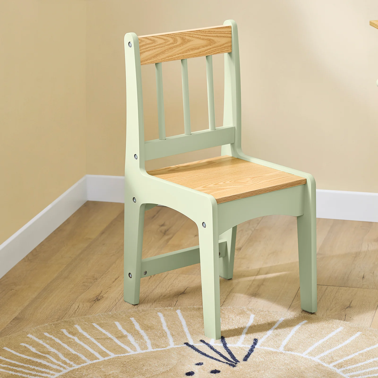 Pre-order SoBuy KMB60-GR Kindertafel met 1 stoel, kinderzitgroep met 1 papierrolhouder, kindertafelstoelset, speeltafel en schildertafel voor kinderkamer, tekentafel voor kinderen, groen, 80 x 66 x 50 cm - Image 8