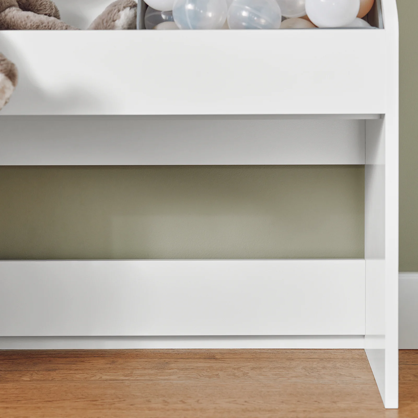 SoBuy KMB71-W Boekenrek voor Kinderen met 2 Manden en 1 Verrijdbaar Compartiment, Boekenkast Kinderen, Boekenplank - Image 6