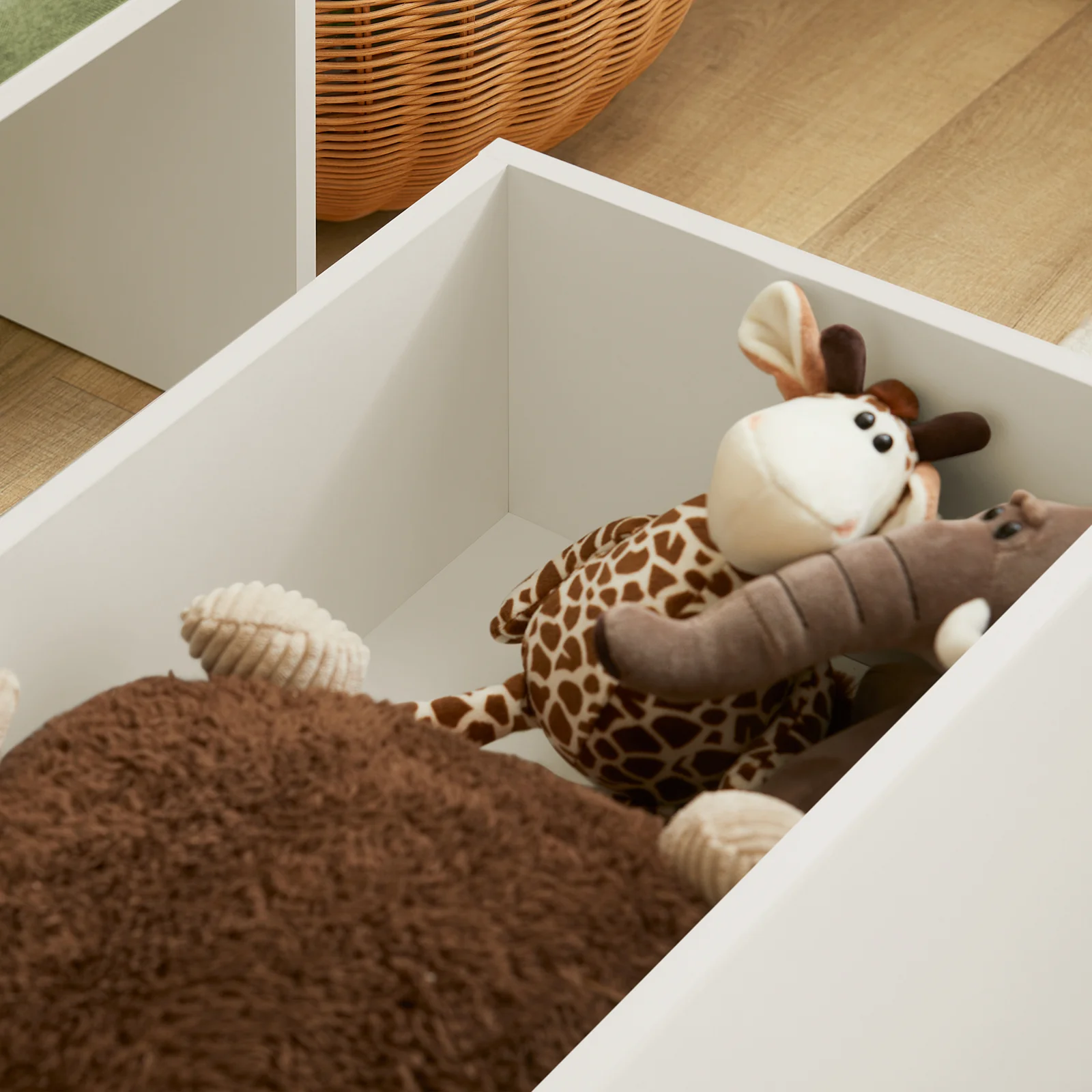 SoBuy KMB80-W Speelgoedkist voor Kinderen, Speelgoed Opbergdoos, Speelgoedkist Bank voor Kinderen, Kinderboekenplank, Opbergkast met 1 Lade op Wielen en Gewatteerde Zitting met Kussen - Image 7