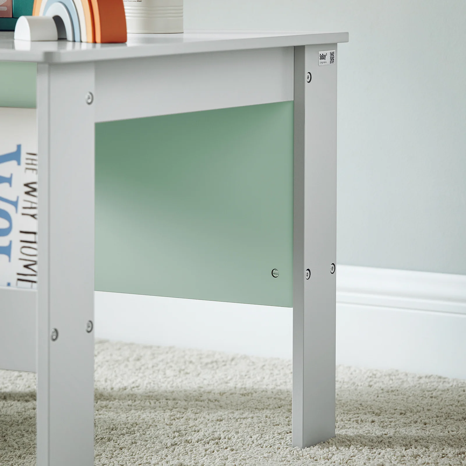 SoBuy KMB88-HG Kinderbureauset, Kindertafel en 2 Stoelen, Bureautafelset voor Kinderen met 2 Stoelen, Kinderbureau, Kindertafel, Kinderstudietafel - Image 10