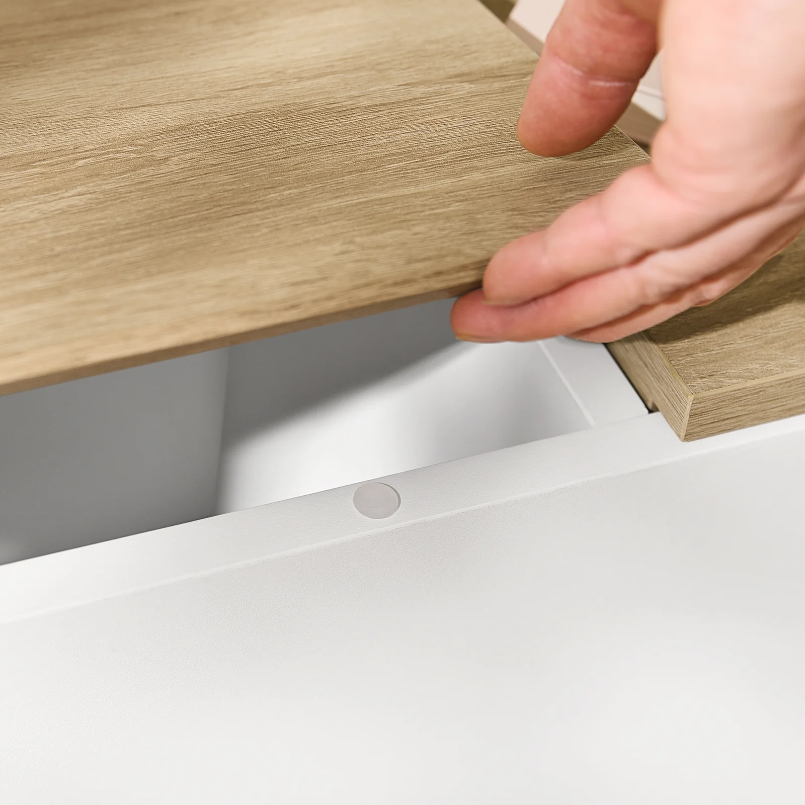 SoBuy FBT162-WN Nachtkastje met 3 vakken voor boxspringbed banktafel bijzettafel smal telefoontafel nachtkastje nachtkastje nachtkastje wit BHT ca. 20x60x65cm - Image 12