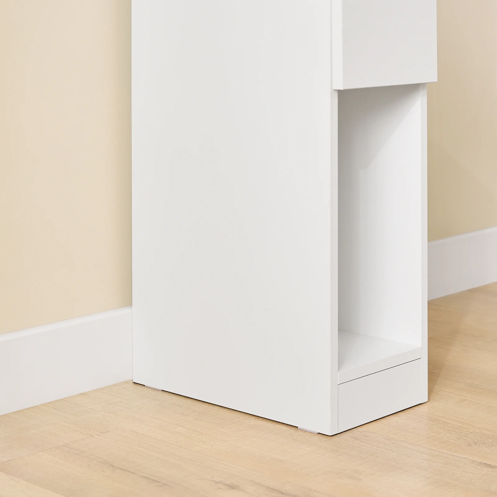 SoBuy FBT163-WN Smal Nachtkastje 20 cm met Lade en Plank – Ruimtebesparend Meubel voor Woonkamer, Wit/Naturel 20 x 35 x 60 cm - Image 12