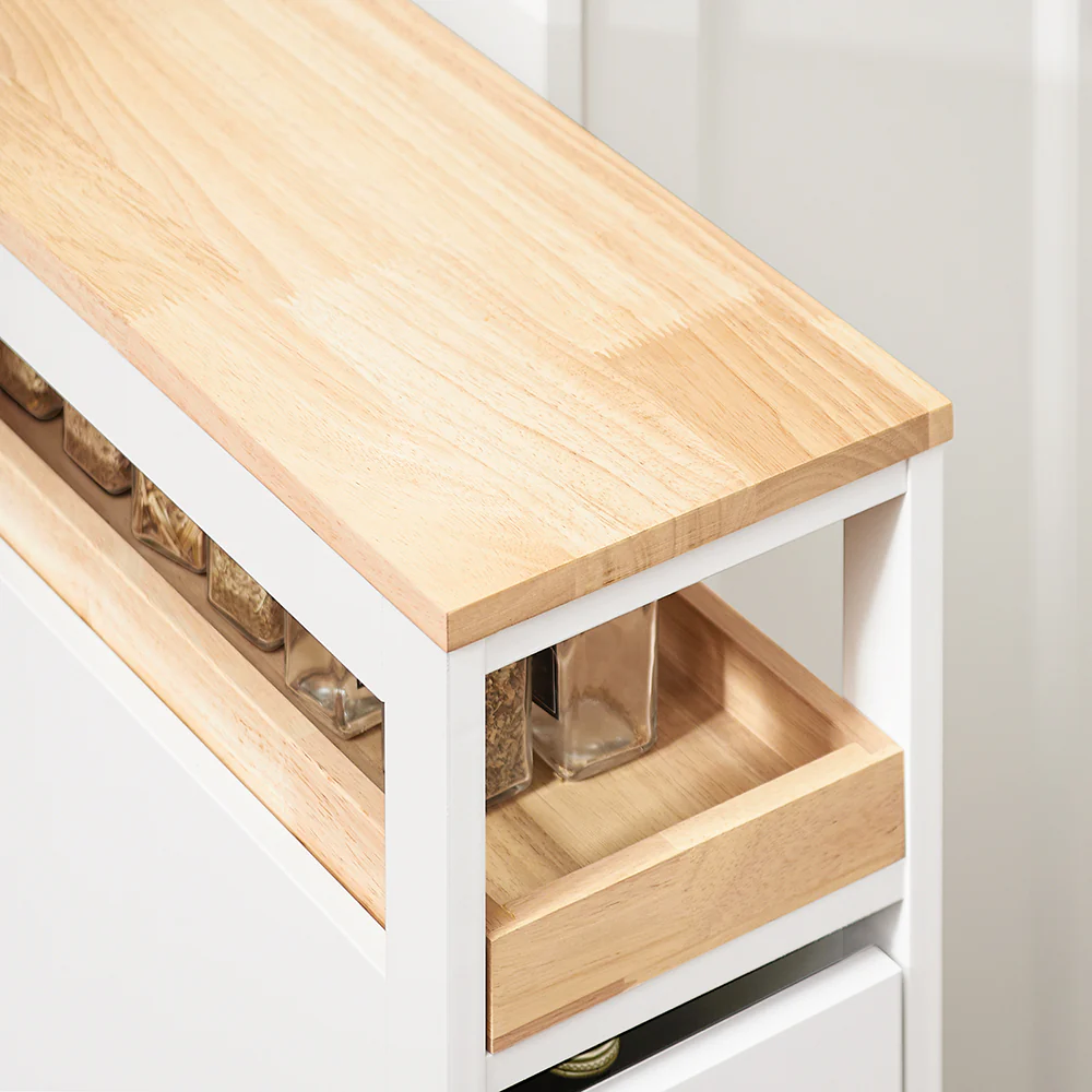 Pre-order SoBuy NSR11-WN Plankenkast op Wieltjes van Hout Opslagmeubel Keuken Badkamer Trolley Kast Nis Servicetrolley - Image 8