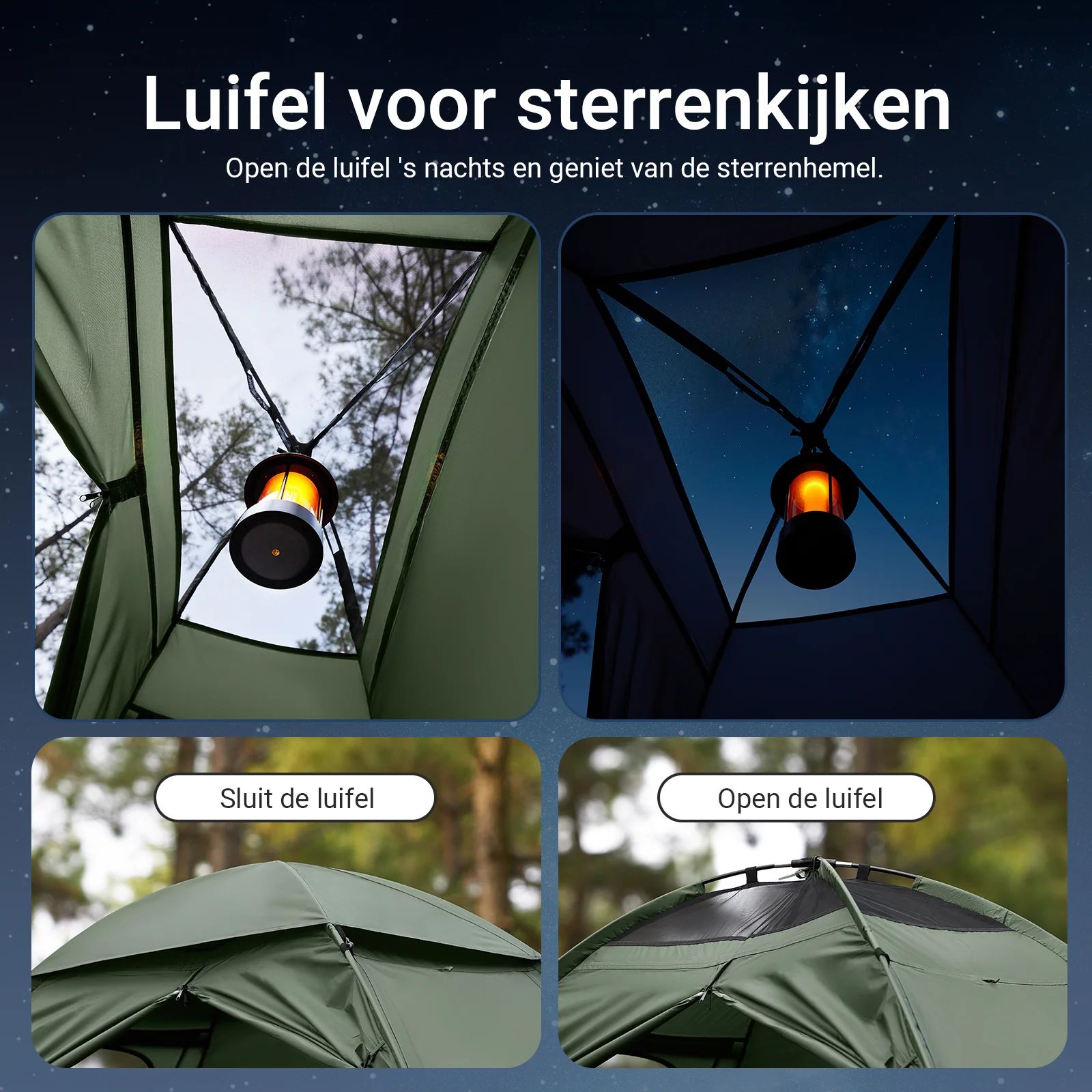 SoBuy OGS32-GR 4-in-1 Camping Tent met Opvouwbaar Bed, Waterdicht, Slaapzak en Matras, Lichtgewicht, voor 2 Persoon, Festival, Buitenleven, Hike en Bos - Legergroen - Image 6