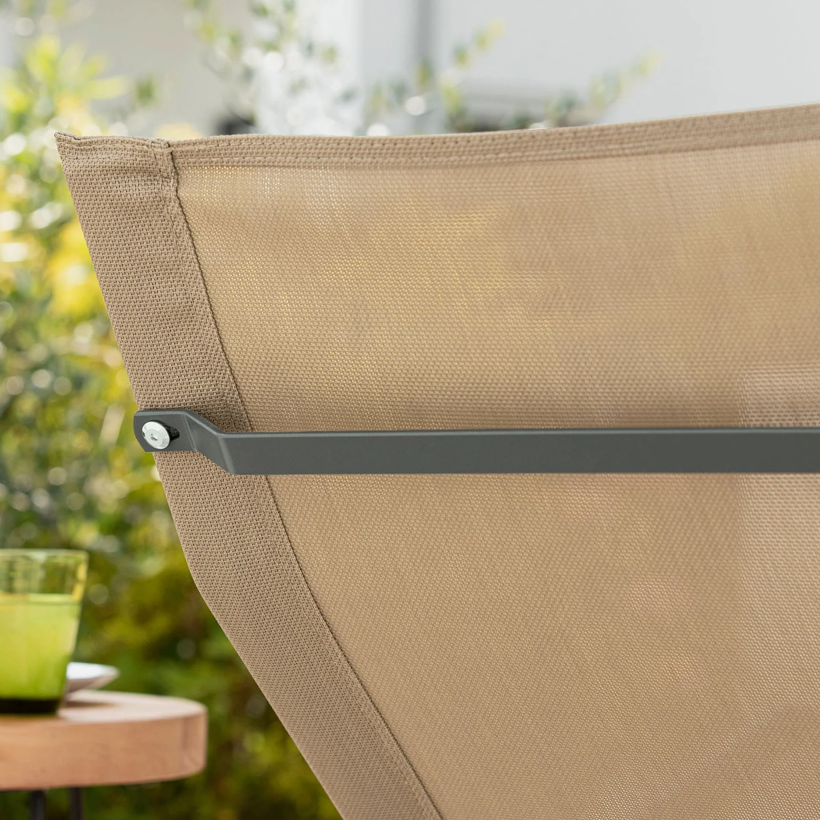 SoBuy OGS47-KA | Ligstoel | Tuinstoel | Swingstoel | Schommelstoel | Ergonomische | met Zijzak | Khaki - Image 11