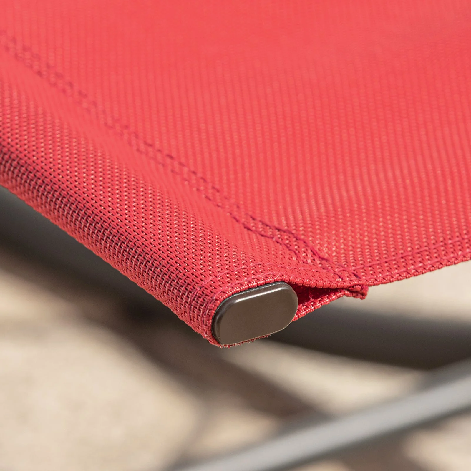 SoBuy OGS47-R | Ligstoel | Tuinstoel | Swingstoel | Schommelstoel | Ergonomische | met Zijzak | Rood - Image 12