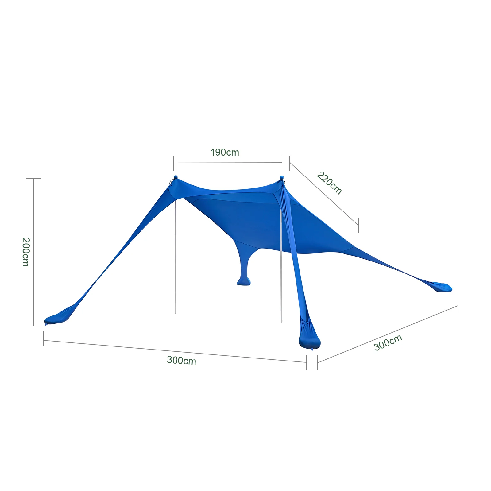 SoBuy OZT01-DB Strandhuisje, lycra, polyester, UPF30, draagbare strandtent, strandparasol, schaduw - Image 5