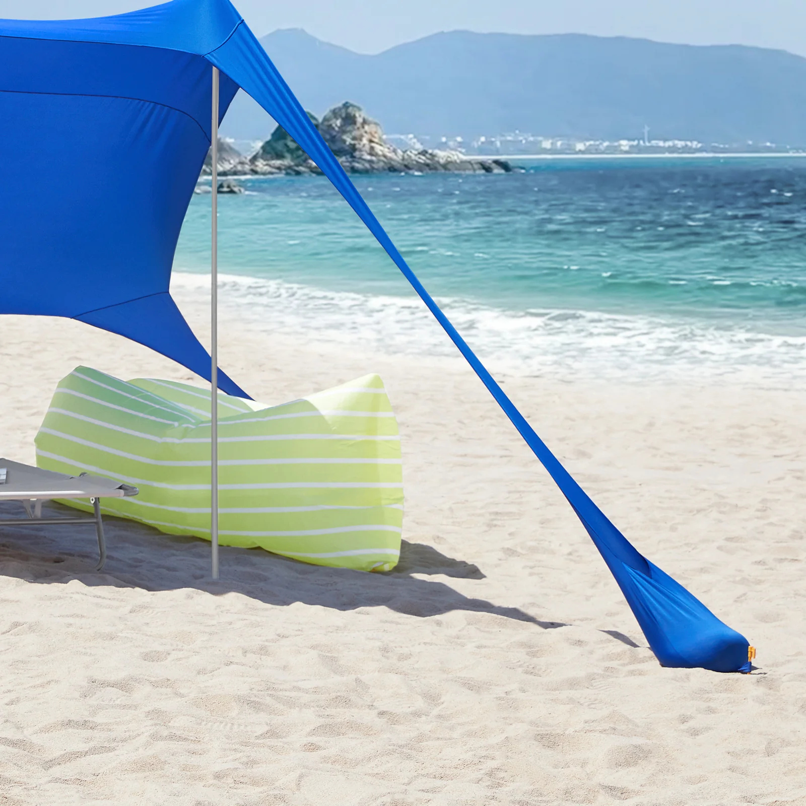 SoBuy OZT01-DB Strandhuisje, lycra, polyester, UPF30, draagbare strandtent, strandparasol, schaduw - Image 7