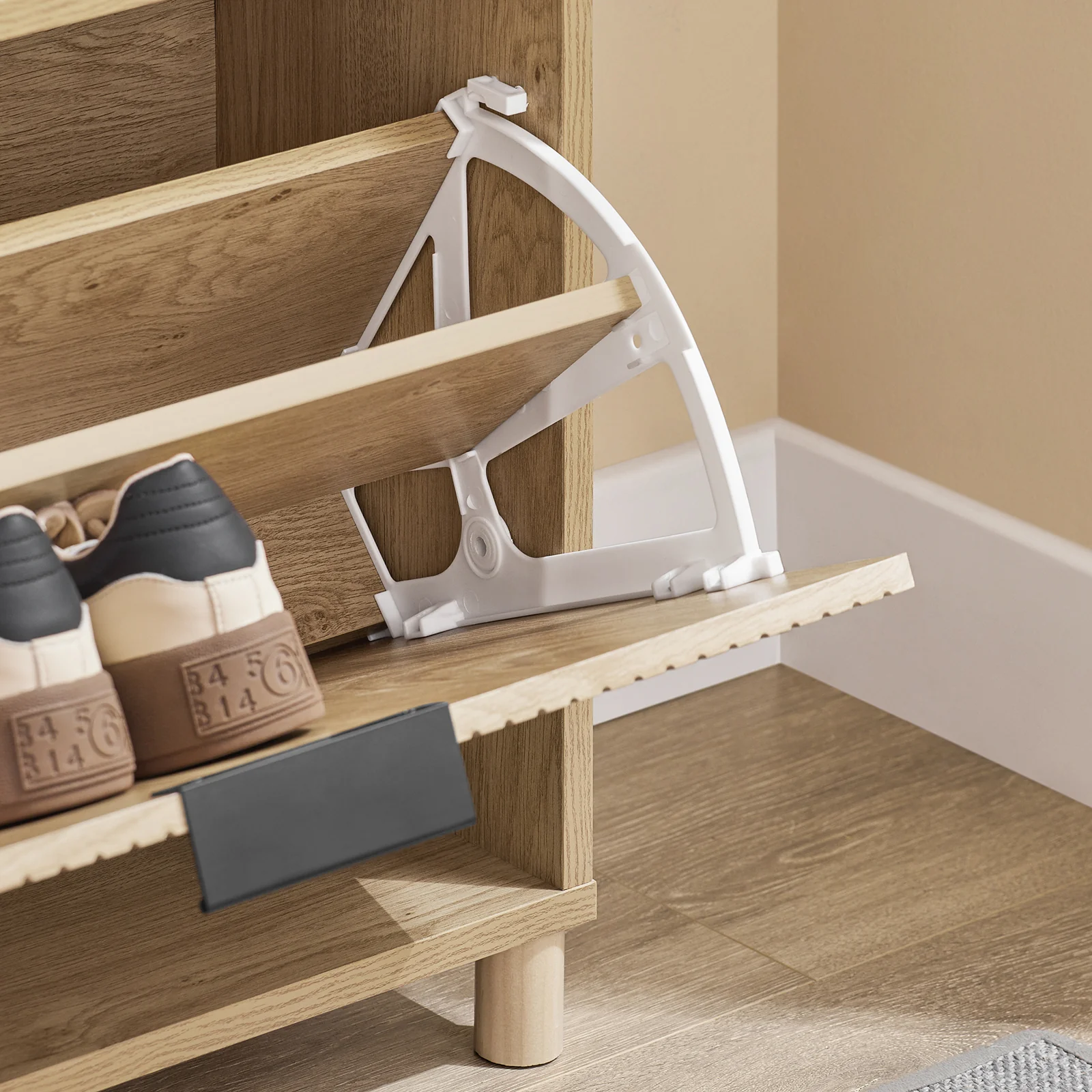 SoBuy FSR199-N Schoenenbank, schoenenbank, entree, opbergbank, schoenen met deksel, verborgen opslag en comfortabel kussen, entreemeubel, schoenen, hal, hout, 60 x 24 x 50 cm - Image 11