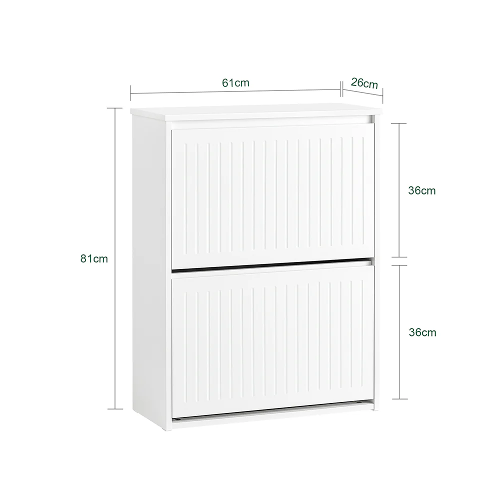 SoBuy FSR165-K-W Schoenenkast met 2 Flappen, Schoenencommode,Schoenenkist, Gangkast, Opbergkast - Image 3