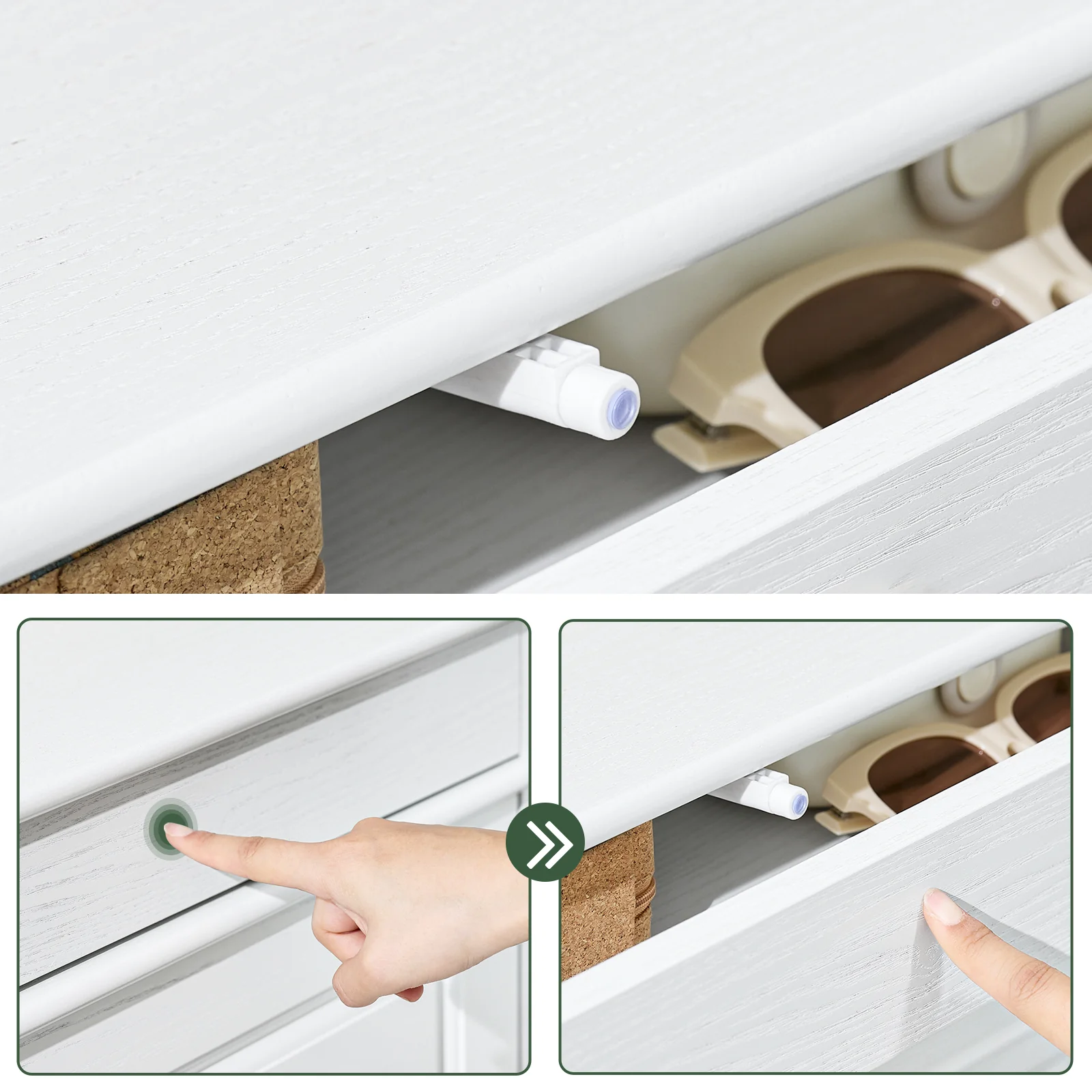 SoBuy FSR78-WG Schoenenkast met 2 kleppen, schoenenkast, entree, schoenenkast, schoenenrek, 8 paar, voor hal, entree, 54 x 24 x 82 cm, verouderd houteffect, wit - Image 8