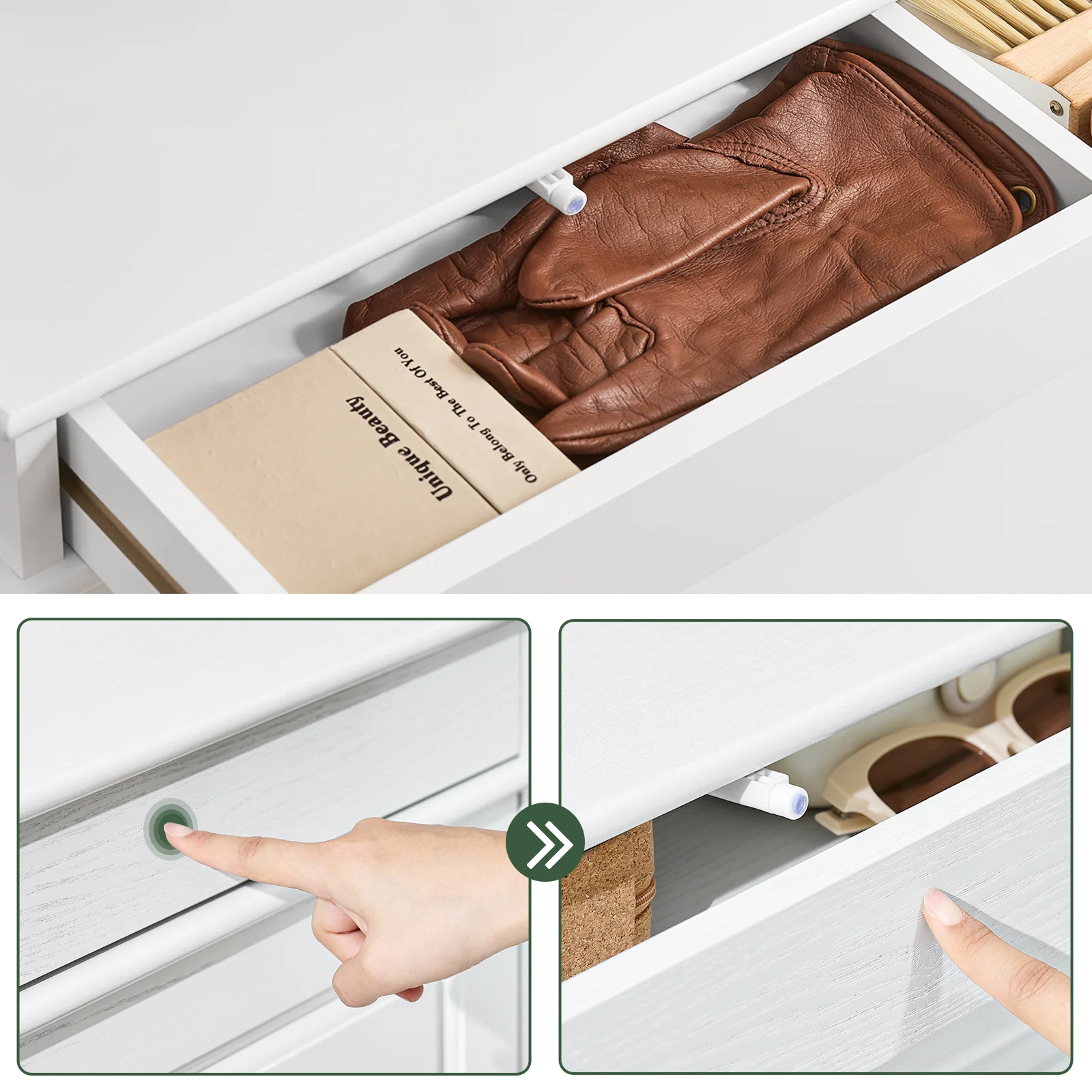 SoBuy FSR78-L-W Schoenenkast met 2 Kleppen, Schoenenrek voor Hal, Schoenenmeubel voor 12 Paar Schoenen, Schoenenopberger voor Gang of Entree, 75x24x96cm, Wit - Image 9
