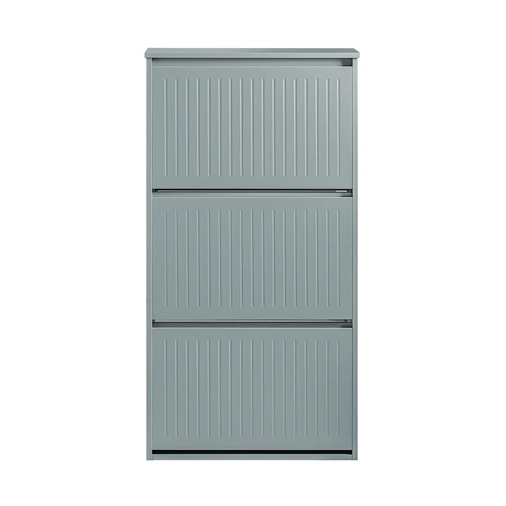 SoBuy FSR165-H-HG Schoenenkast met 3 Opklapbare Deurtjes - Compacte Opbergmeubel voor Kleine Ingang of Gang, Grijs, Afmetingen: 61x26x120 cm - Image 10
