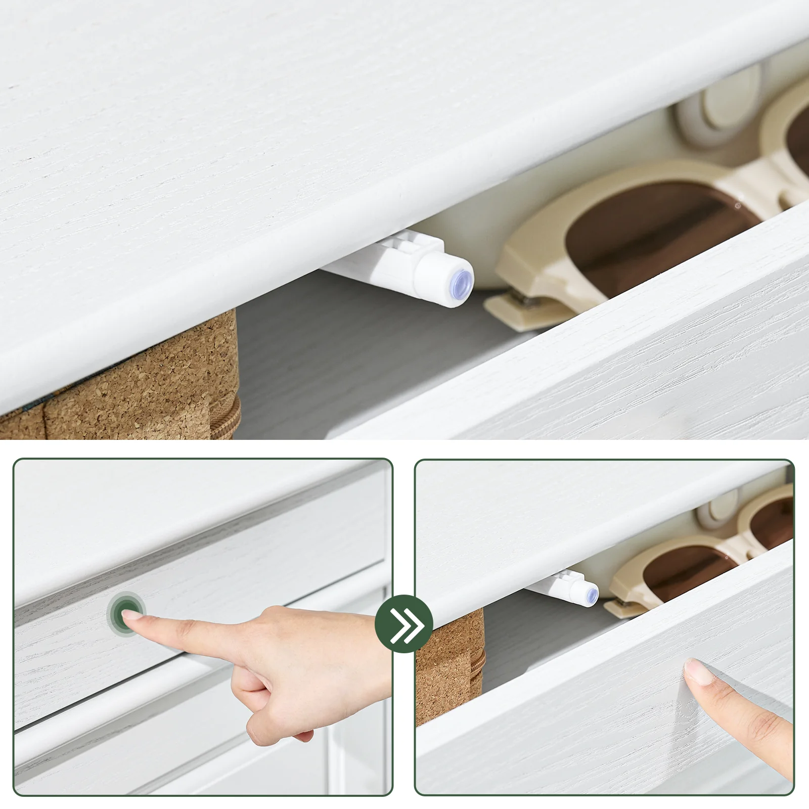SoBuy FSR79-WG Schoenenkast met 4 kleppen, schoenenkast, entree, schoenenkast, schoenenrek, 16 paar, voor hal, entree, 103 x 23 x 82 cm, antiek houteffect, wit - Image 8