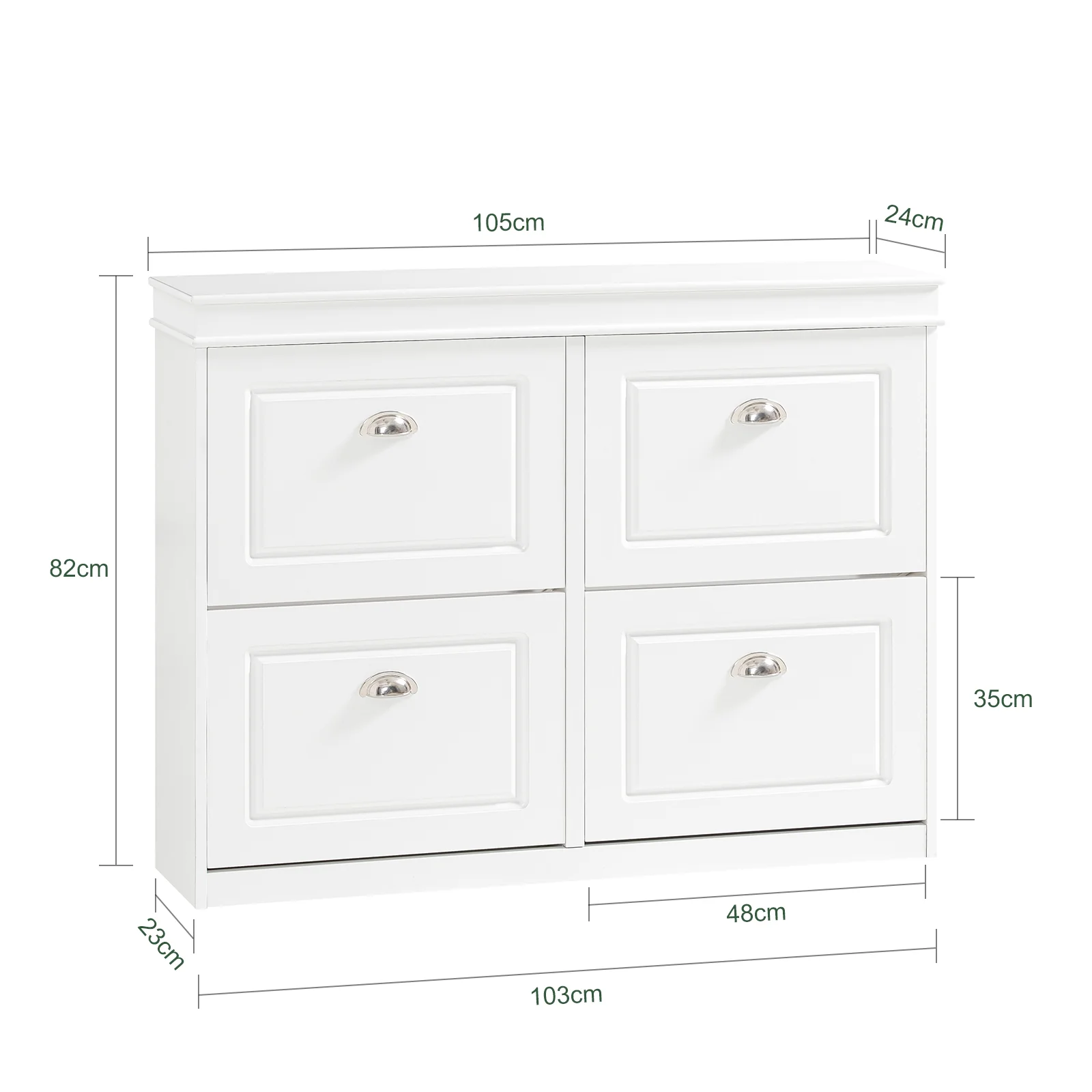 SoBuy Set FSR64-W + FSR79-W – Witte Schoenenmeubel Set, Schoenenbank met Kussen & Schoenenkast met 4 Kleppen voor 16 Paar, Smal Halmeubel - Image 5